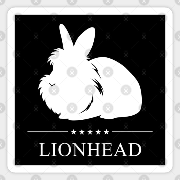 Lionhead Rabbit White Silhouette Magnet by millersye